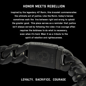 Samurai Honor & Justice Cuban Link Bracelet: Helps Pair Veterans With A Service Dog Or Shelter Dog