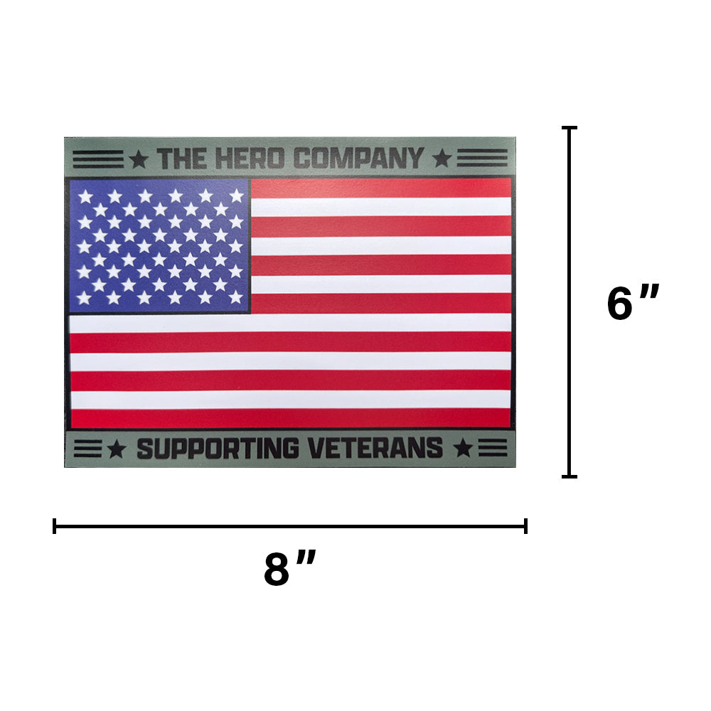 American Flag Hero Company Support Veterans Car Magnet