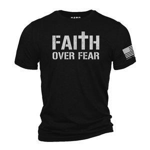 Limited Time Offer - Faith Over Fear Mens T-Shirt Black: Helps Pair Veterans With A Service Dog or Shelter Dog