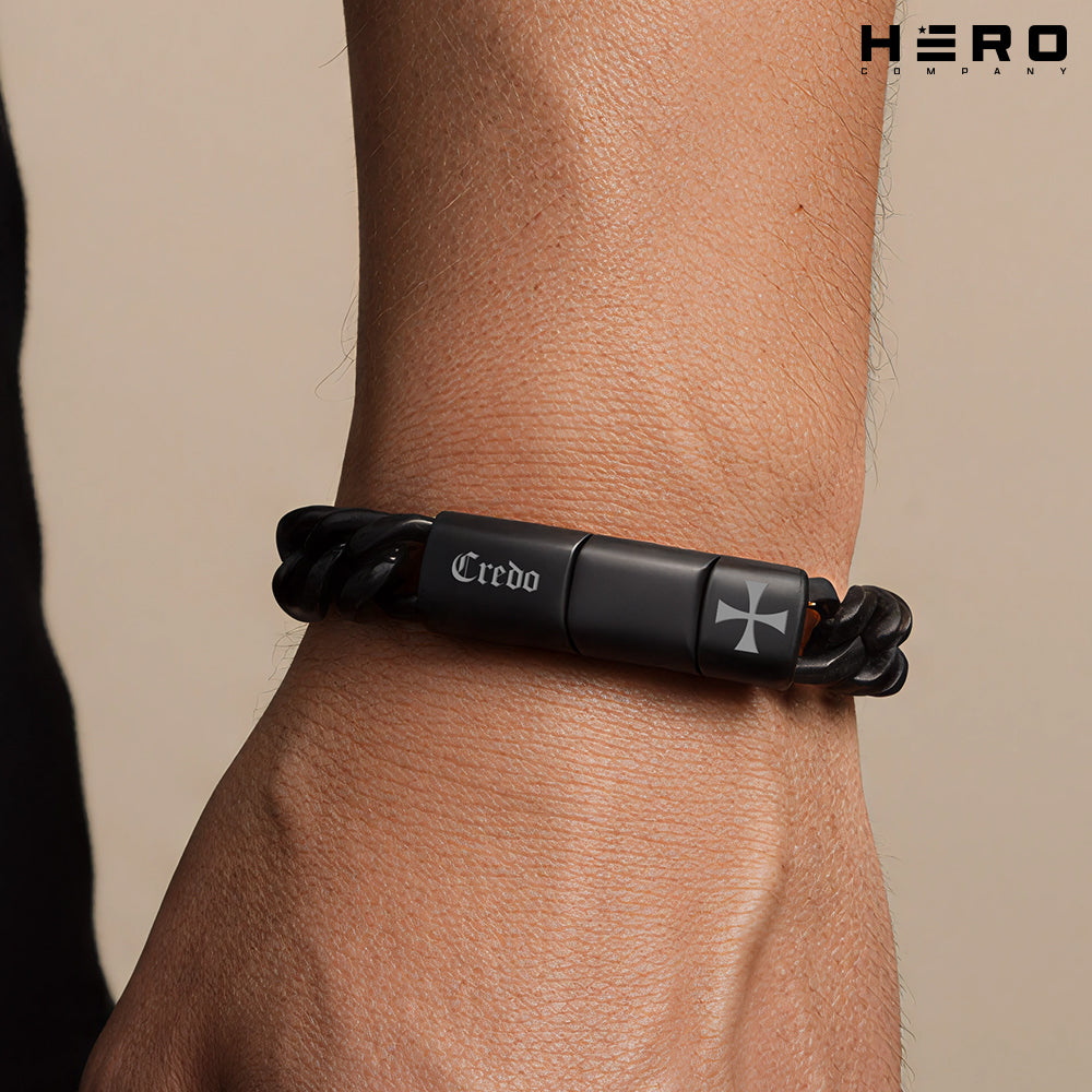 Knights Templar Sacred Oath Cuban Link Bracelet: Helps Pair Veterans With A Service Dog Or Shelter Dog