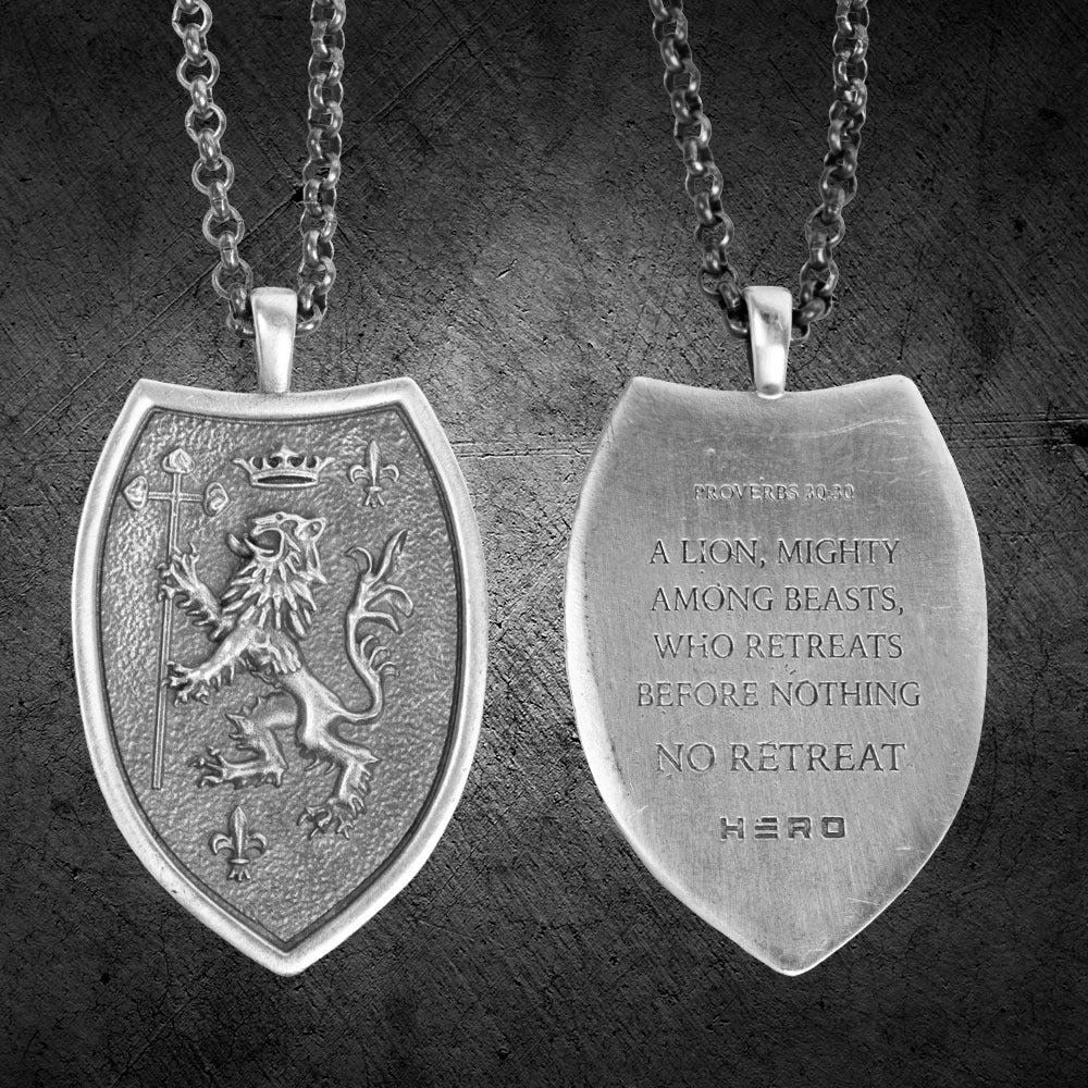 Giant Slayer - No Retreat Sterling Silver Medallion Necklace - Helps P ...