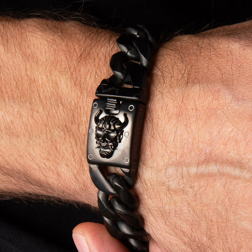 Samurai Honor & Justice Cuban Link Bracelet - Helps Pair Veterans With A Service Dog Or Shelter Dog