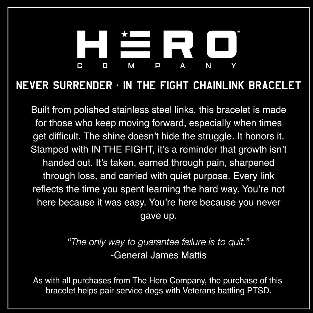 In The Fight-Never Surrender Bracelet : Helps Pair Veterans With A Service Dog or Shelter Dog