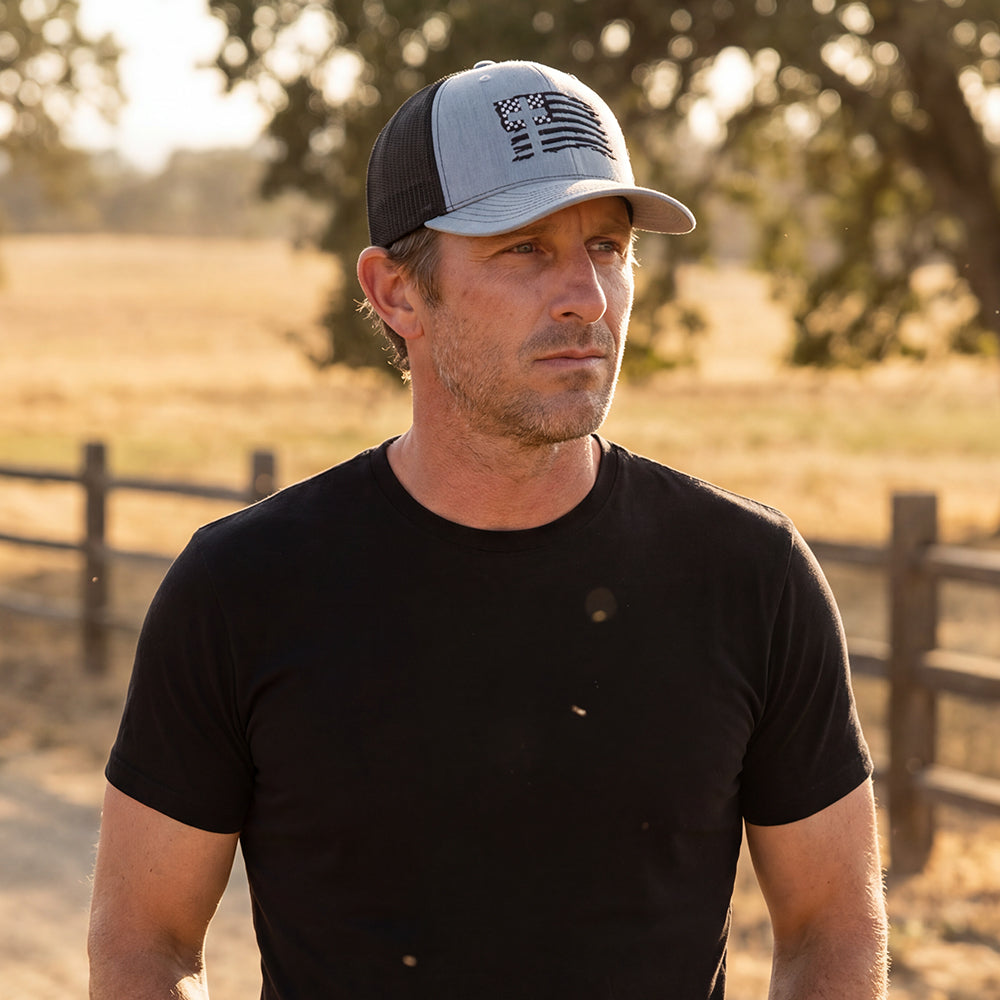 The Hero Company American Flag Cross Hat - Helps Pair Veterans With A Service Dog or Shelter Dog