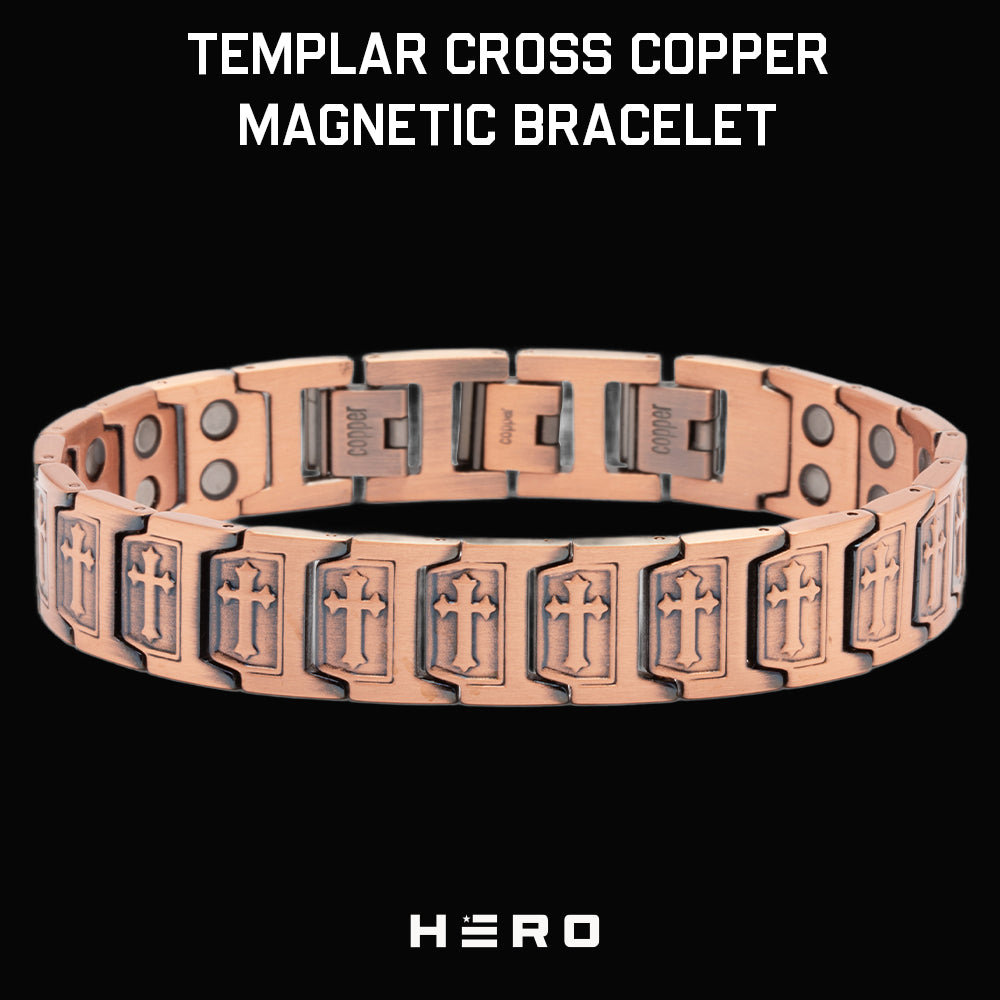 Templar Cross Copper Magnetic Bracelet: Helps Pair Veterans With A Service Dog Or Shelter Dog