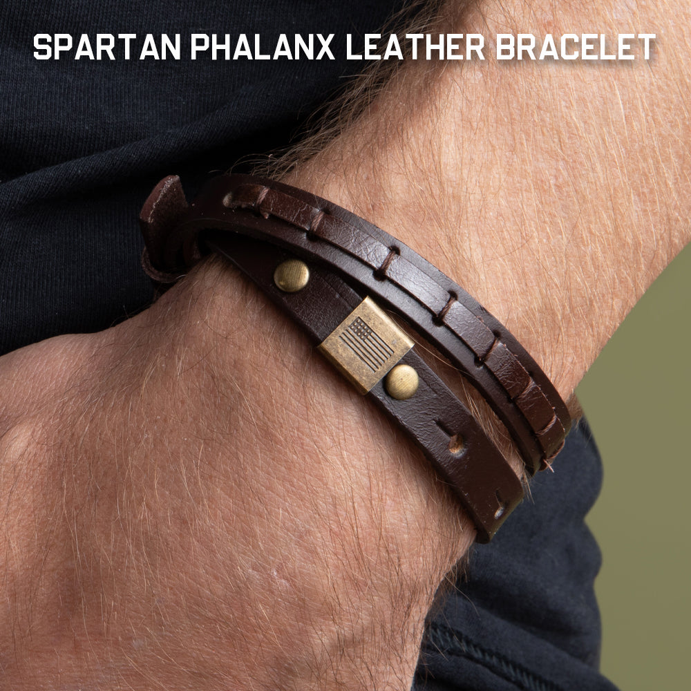 Spartan Phalanx Leather Bracelet: Helps Pair Veterans With A Service Dog Or Shelter Dog