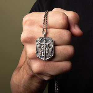 Special Offer! - St. Michael Sterling Silver Medallion Necklace - Helps Pair Veterans With A Service Dog Or Shelter Dog