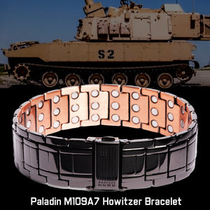 Paladin M109A7 Howitzer Titanium Copper Magnetic Bracelet: Helps Pair Veterans With A Service Dog Or Shelter Dog