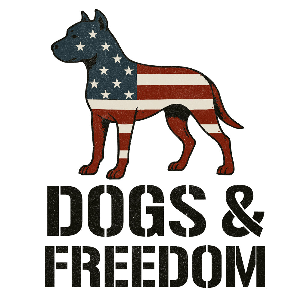 Hero Company Men's American Dogs & Freedom White Tee - Helps Pair Veterans With A Service Dog or Shelter Dog