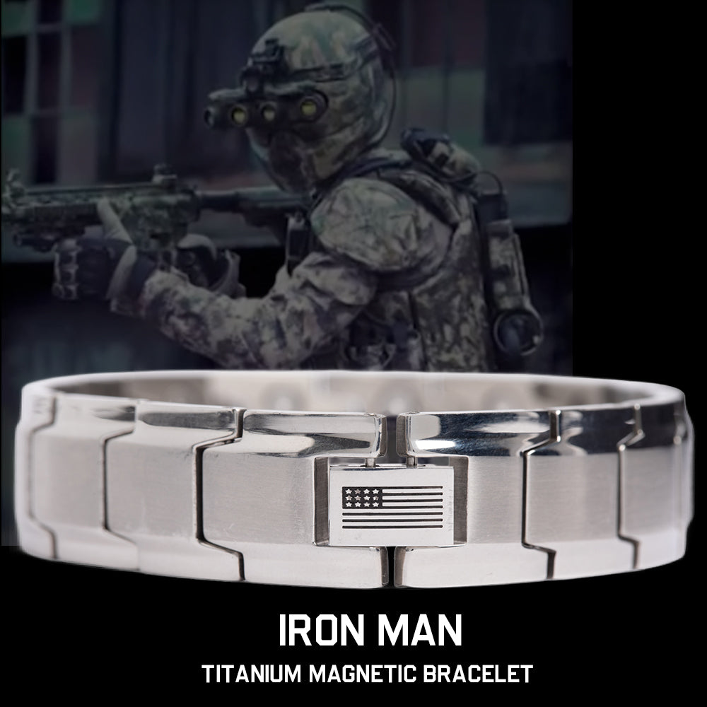 Iron Man Armor Titanium Magnetic Bracelet: Helps Pair Veterans With A Service Dog Or Shelter Dog