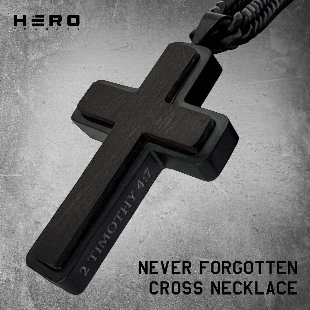 Never Forgotten Legacy Cross Necklace - Helps Pair Veterans With A Service Dog Or Shelter Dog