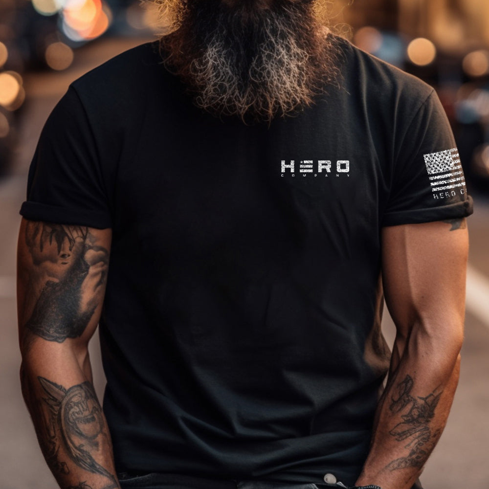 Hero Company Men's Saint Michael Defend Us In Battle Tee - Helps Pair Veterans With A Service Dog or Shelter Dog
