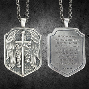 Special Offer! - St. Michael Sterling Silver Medallion Necklace - Helps Pair Veterans With A Service Dog Or Shelter Dog