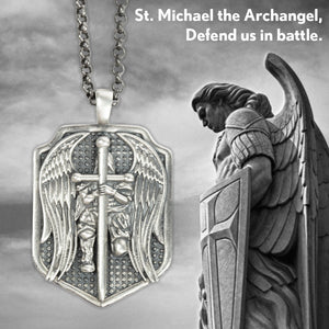 Special Offer! - St. Michael Sterling Silver Medallion Necklace - Helps Pair Veterans With A Service Dog Or Shelter Dog