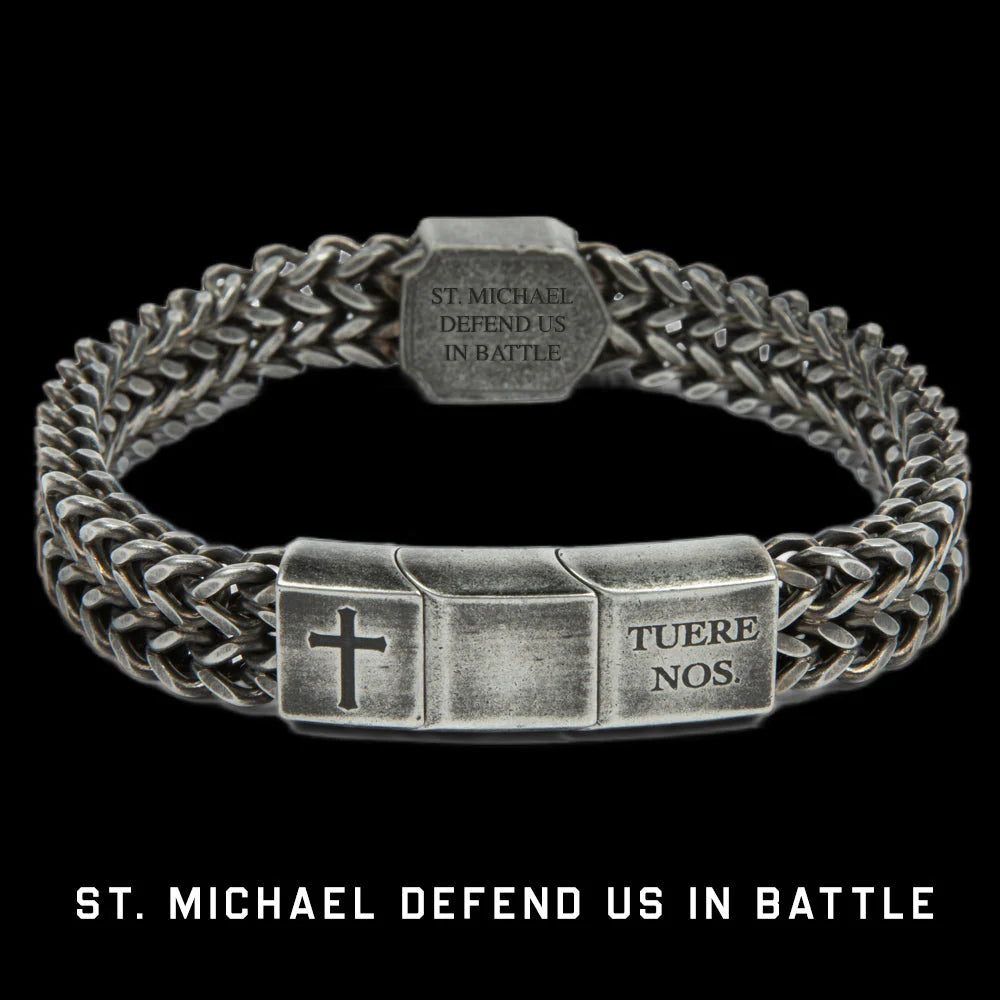 Buy Bracelet, Get Matching Necklace for FREE: St. Michael Medallion Necklace and Bracelet Set - Helps Pair Veterans With A Service Dog Or Shelter Dog