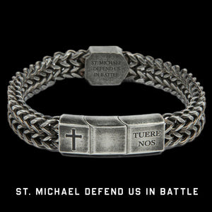 Buy Bracelet, Get Matching Necklace for FREE: St. Michael Medallion Necklace and Bracelet Set - Helps Pair Veterans With A Service Dog Or Shelter Dog