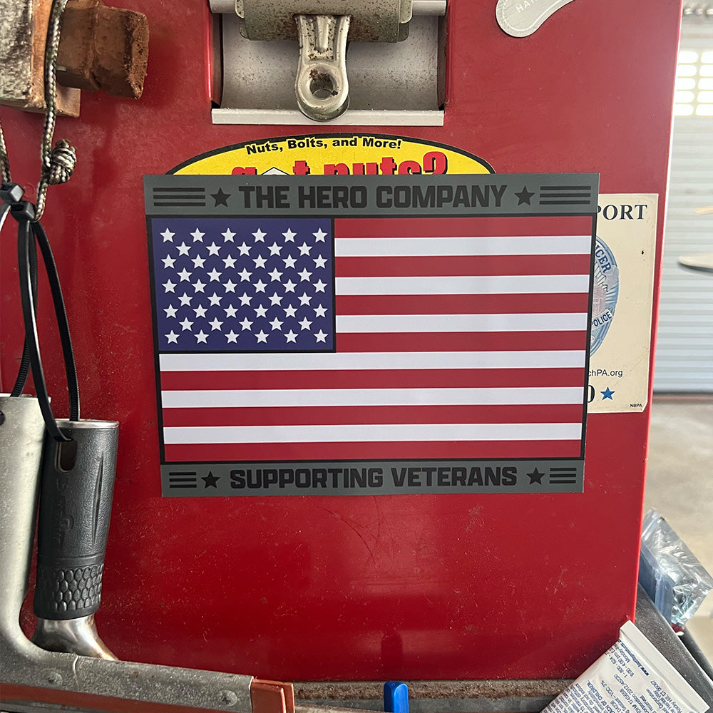 American Flag Hero Company Support Veterans Car Magnet