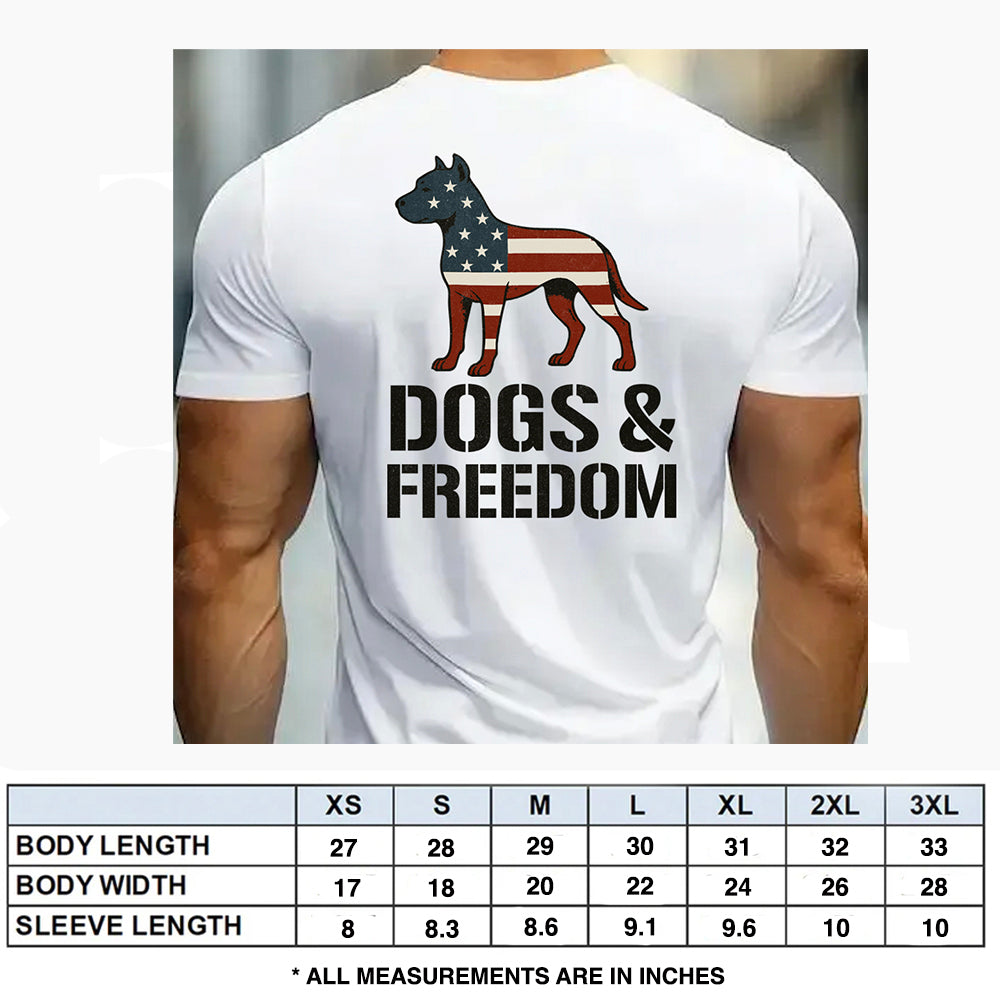 Hero Company Men's American Dogs & Freedom White Tee - Helps Pair Veterans With A Service Dog or Shelter Dog