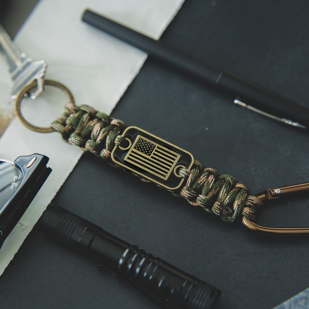 1-GreenCamoParacordKeychain