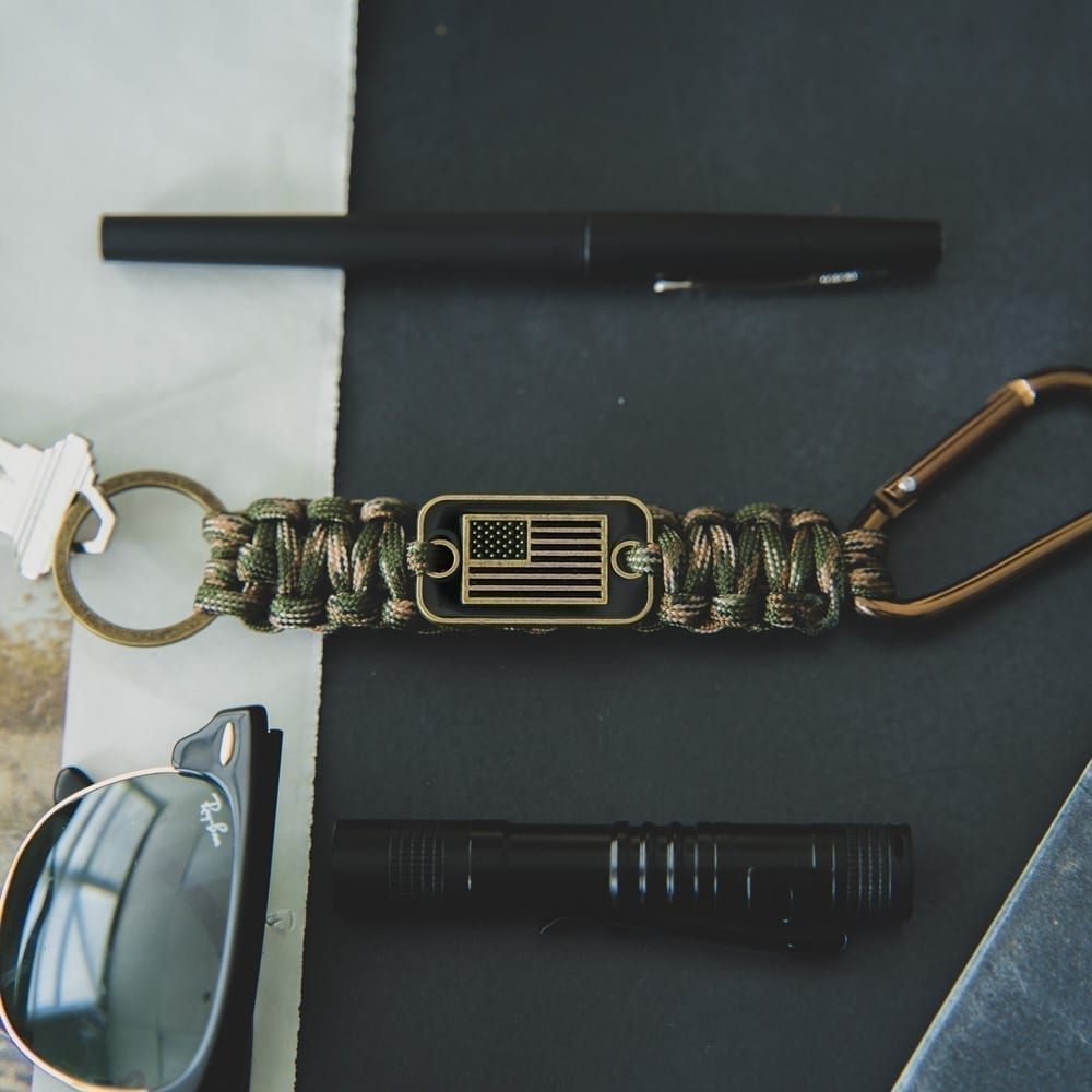 4-GreenCamoParacordKeychain