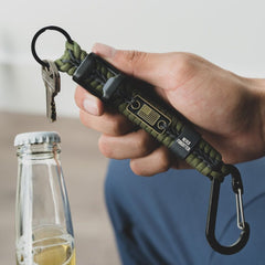 Never Forgotten Paracord Keychain Bottle Opener - Black - The Hero